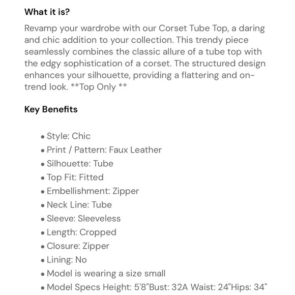 LAST DAYYY!!!! Brown Leatherette Tube Top 🚨 - Picture 9 of 10